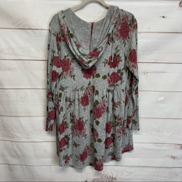 Torrid Super Soft Plush Floral Babydoll Hoodie - Picture 4 of 6
